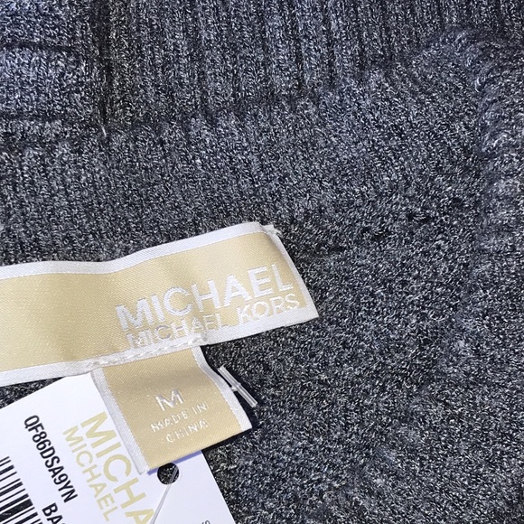 🚨B2G1 New MICHEAL MICHAEL KORS Grey Fringed Knit Sweater - Picture 7 of 8